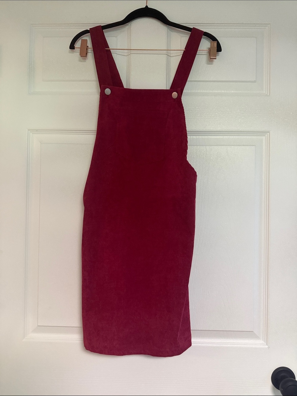 Amazon Burgundy Corduroy Overall Top Mini Dress